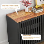 6 Drawer Modern Dresser with Slatted Grille Stripes