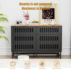 6 Drawer Modern Dresser with Slatted Grille Stripes