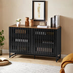 6 Drawer Modern Dresser with Slatted Grille Stripes
