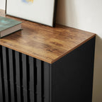 6 Drawer Modern Dresser with Slatted Grille Stripes