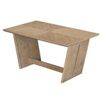 6 Piece Solid Wood Retro Rectangular Dining Table Set with 4 Upholstered Chairs & 1 Bench