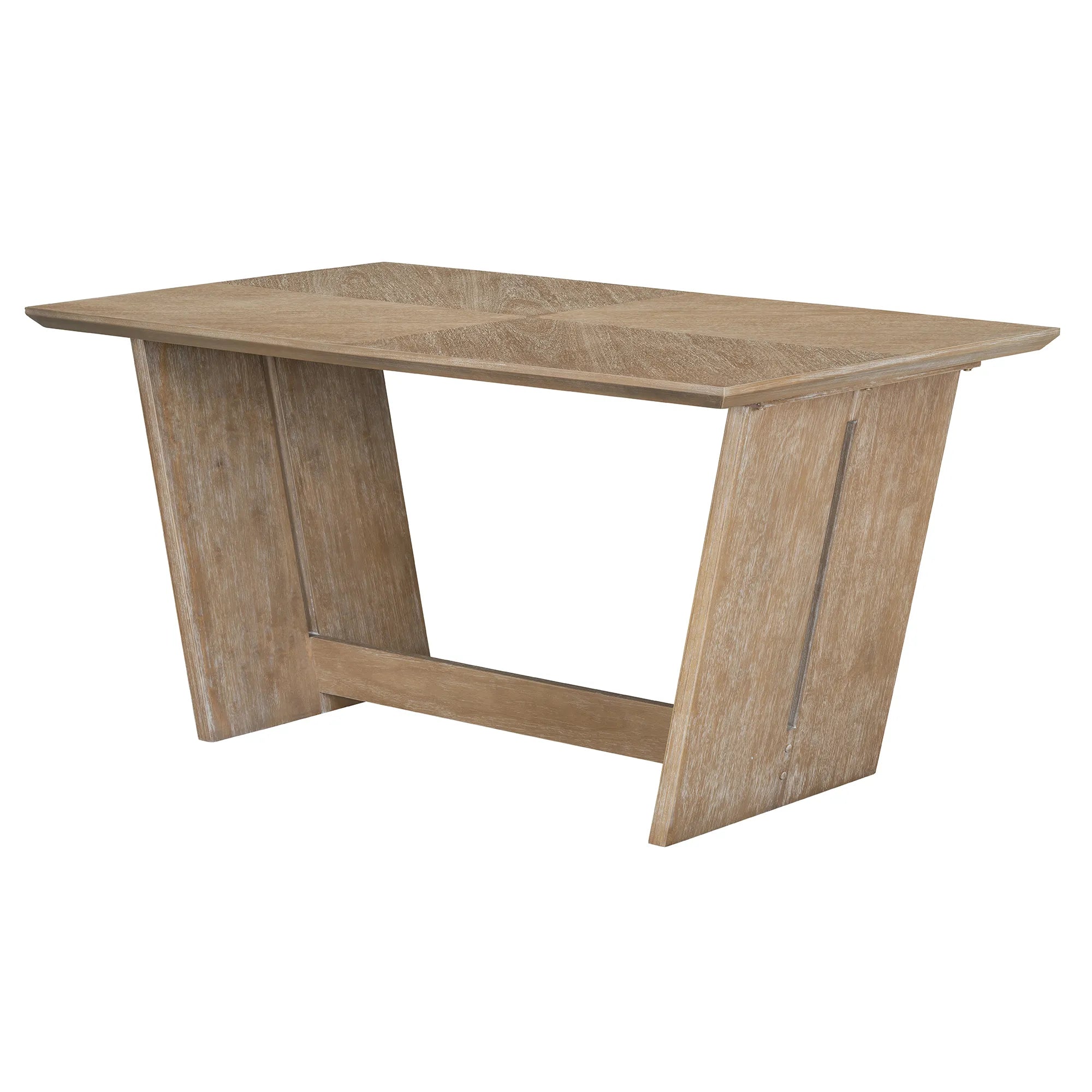 6 Piece Solid Wood Retro Rectangular Dining Table Set with 4 Upholstered Chairs & 1 Bench