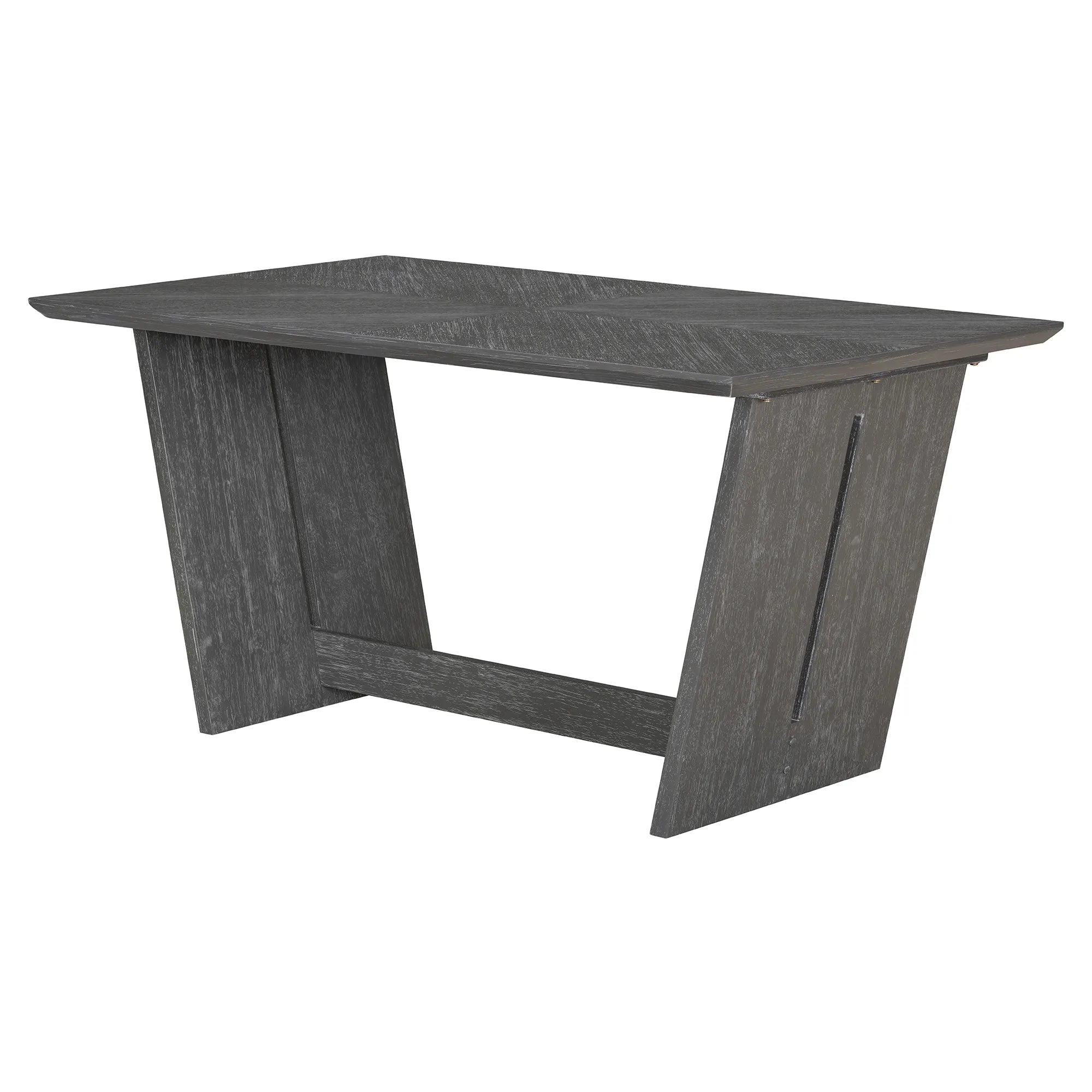 6 Piece Solid Wood Retro Rectangular Dining Table Set with 4 Upholstered Chairs & 1 Bench