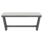 6 Piece Solid Wood Retro Rectangular Dining Table Set with 4 Upholstered Chairs & 1 Bench