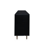 71" Modern Black Rattan TV Stand