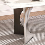 71" Modern Luxury Rectangular Faux Marble Dining Table Set