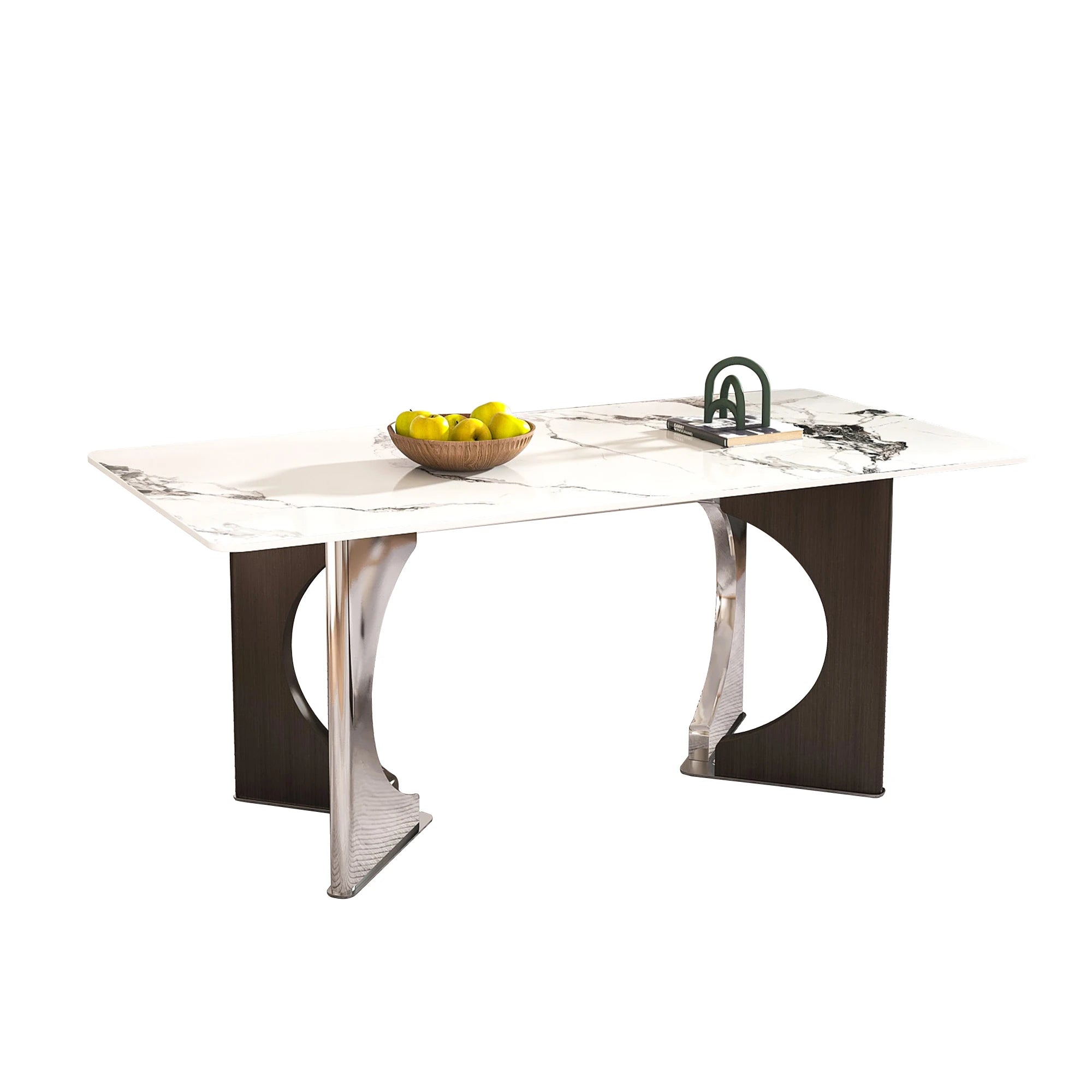 71" Modern Luxury Rectangular Faux Marble Dining Table Set