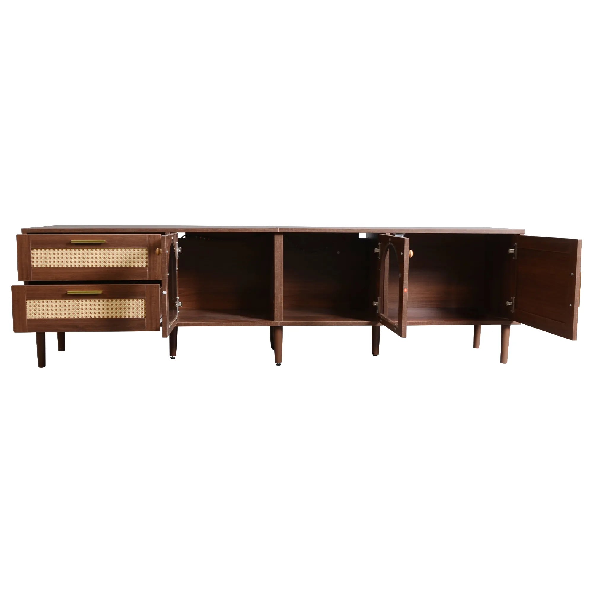 71” Modern Rattan TV Stand Media Console