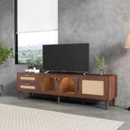 71” Modern Rattan TV Stand Media Console
