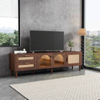 71” Modern Rattan TV Stand Media Console