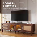 71” Modern Rattan TV Stand Media Console