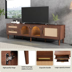 71” Modern Rattan TV Stand Media Console