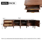 71” Modern Rattan TV Stand Media Console
