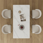 71" Modern Rectangular Dining Table Set With 6 Chairs