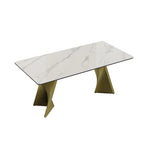71" Modern Rectangular Dining Table Set With 6 Chairs
