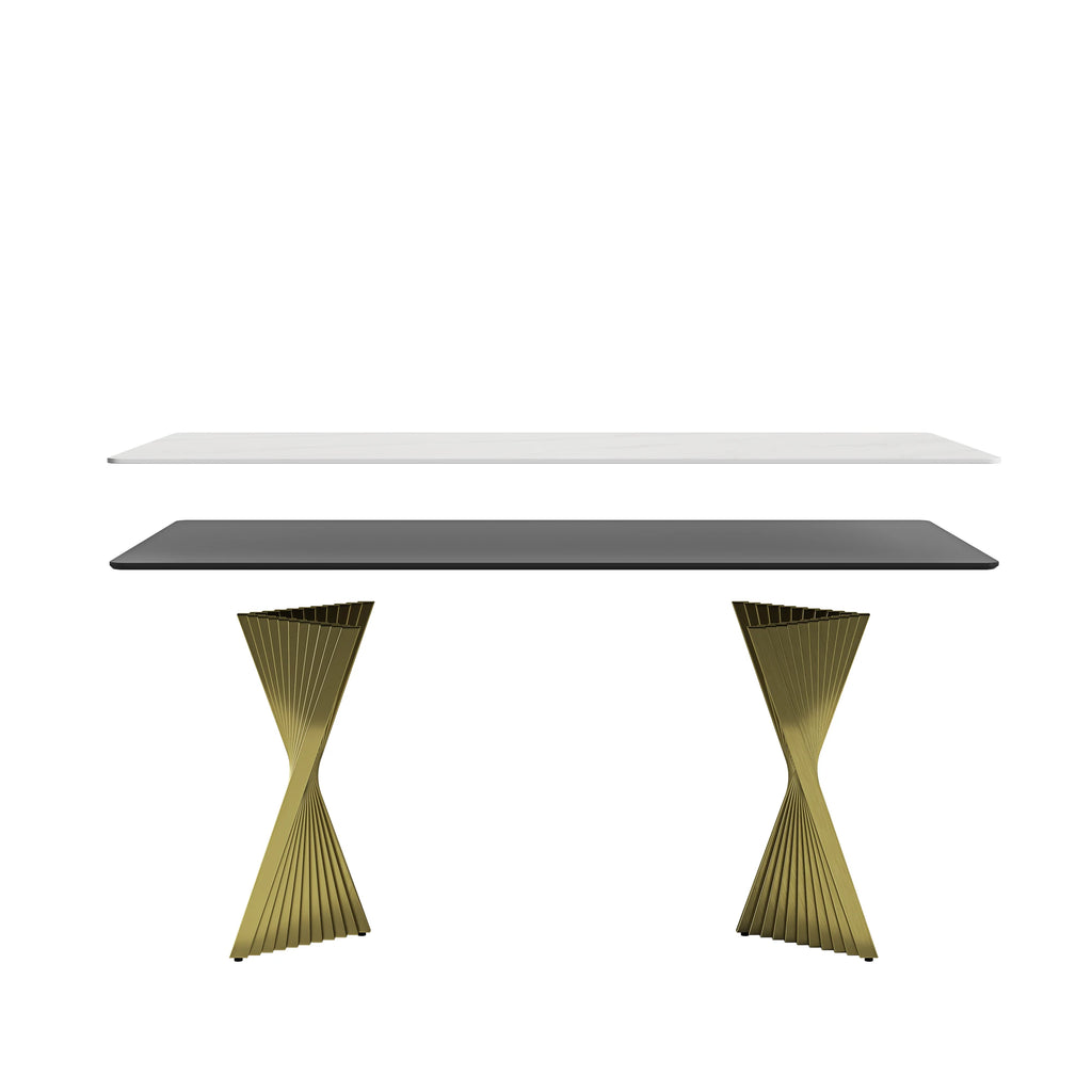 71" Modern Rectangular Dining Table Set With 6 Chairs