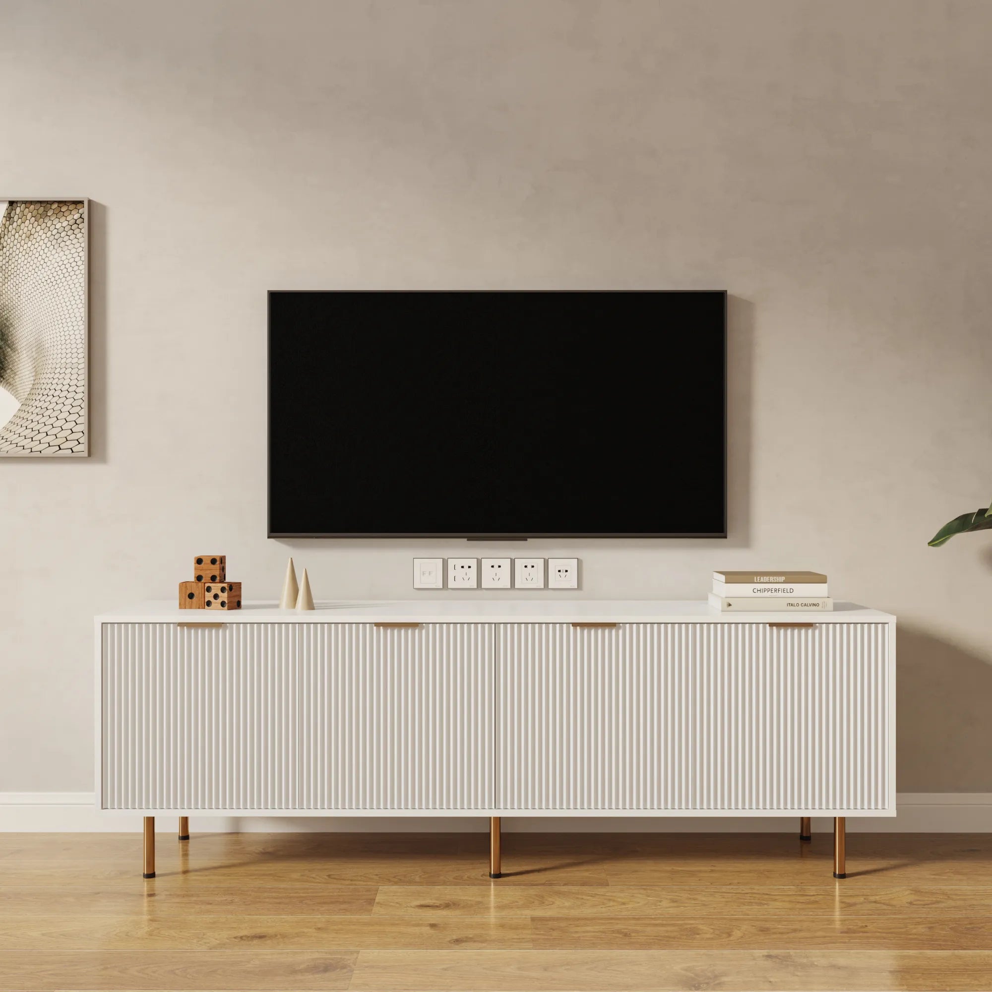 71” Modern TV Stand with 4 Drawers