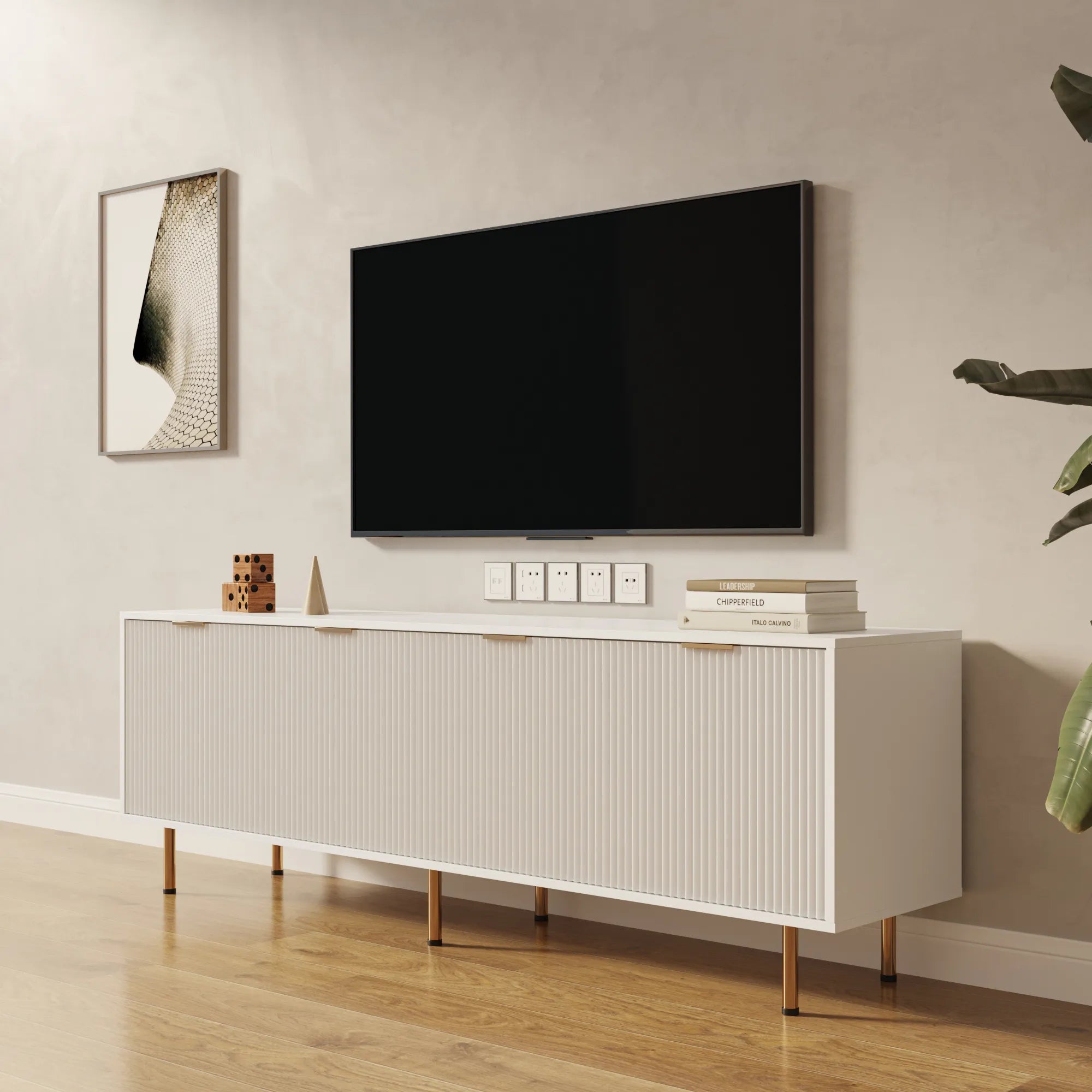 71” Modern TV Stand with 4 Drawers
