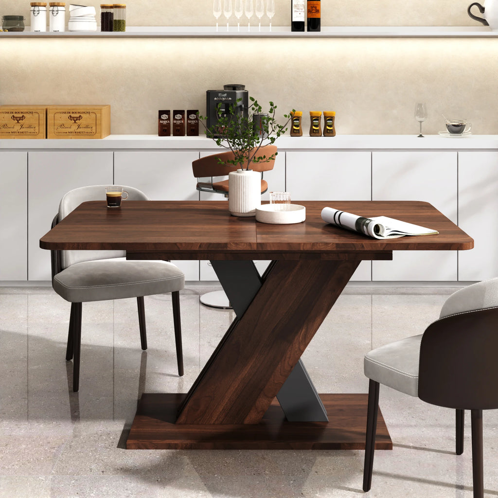 71" Modern Walnut Extendable Dining Table