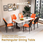 71" Modern Luxury Rectangular Faux Marble Dining Table Set