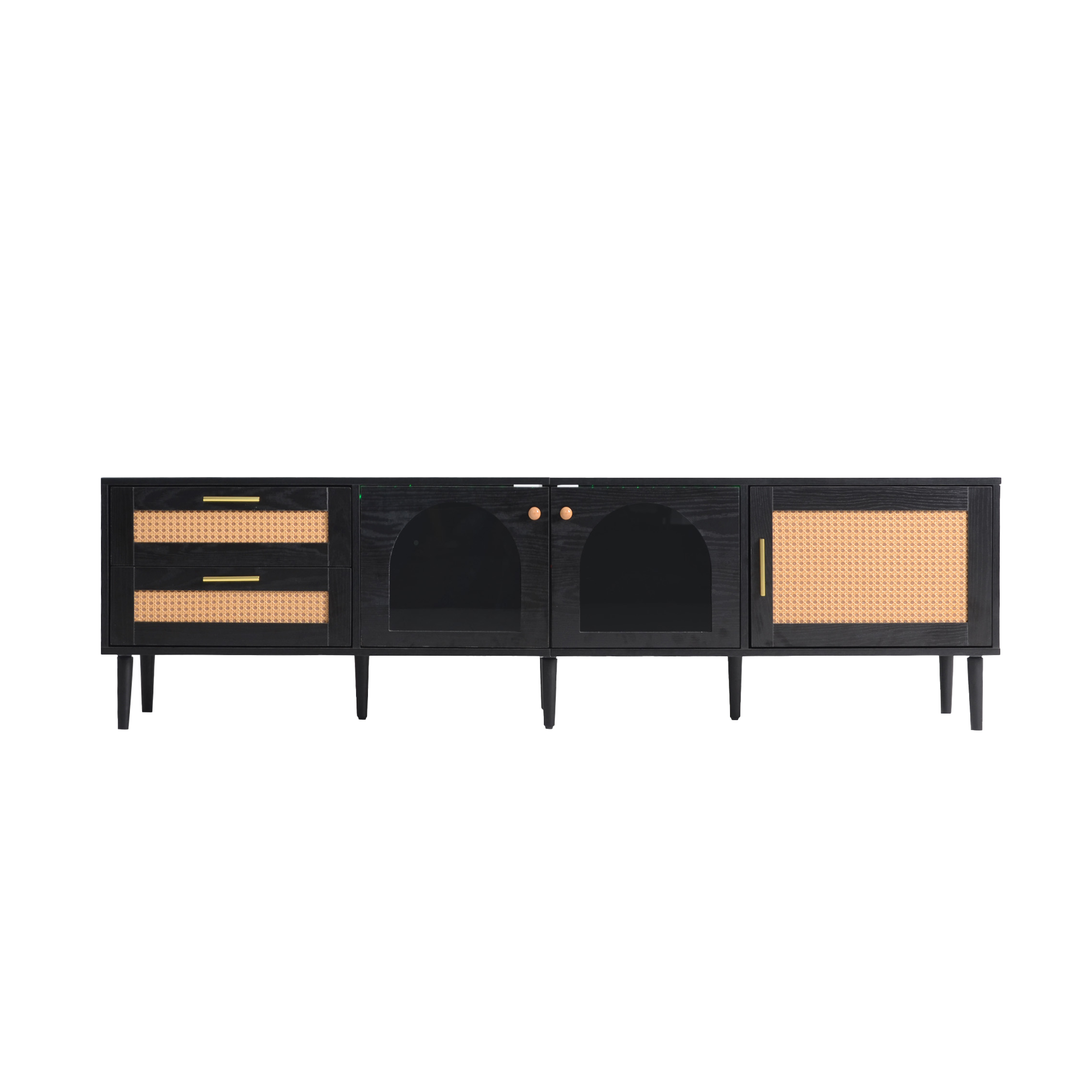 71” Modern Rattan TV Stand Media Console