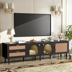 71” Modern Rattan TV Stand Media Console