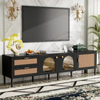 71” Modern Rattan TV Stand Media Console