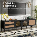 71” Modern Rattan TV Stand Media Console