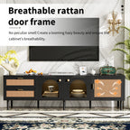 71” Modern Rattan TV Stand Media Console