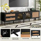 71” Modern Rattan TV Stand Media Console