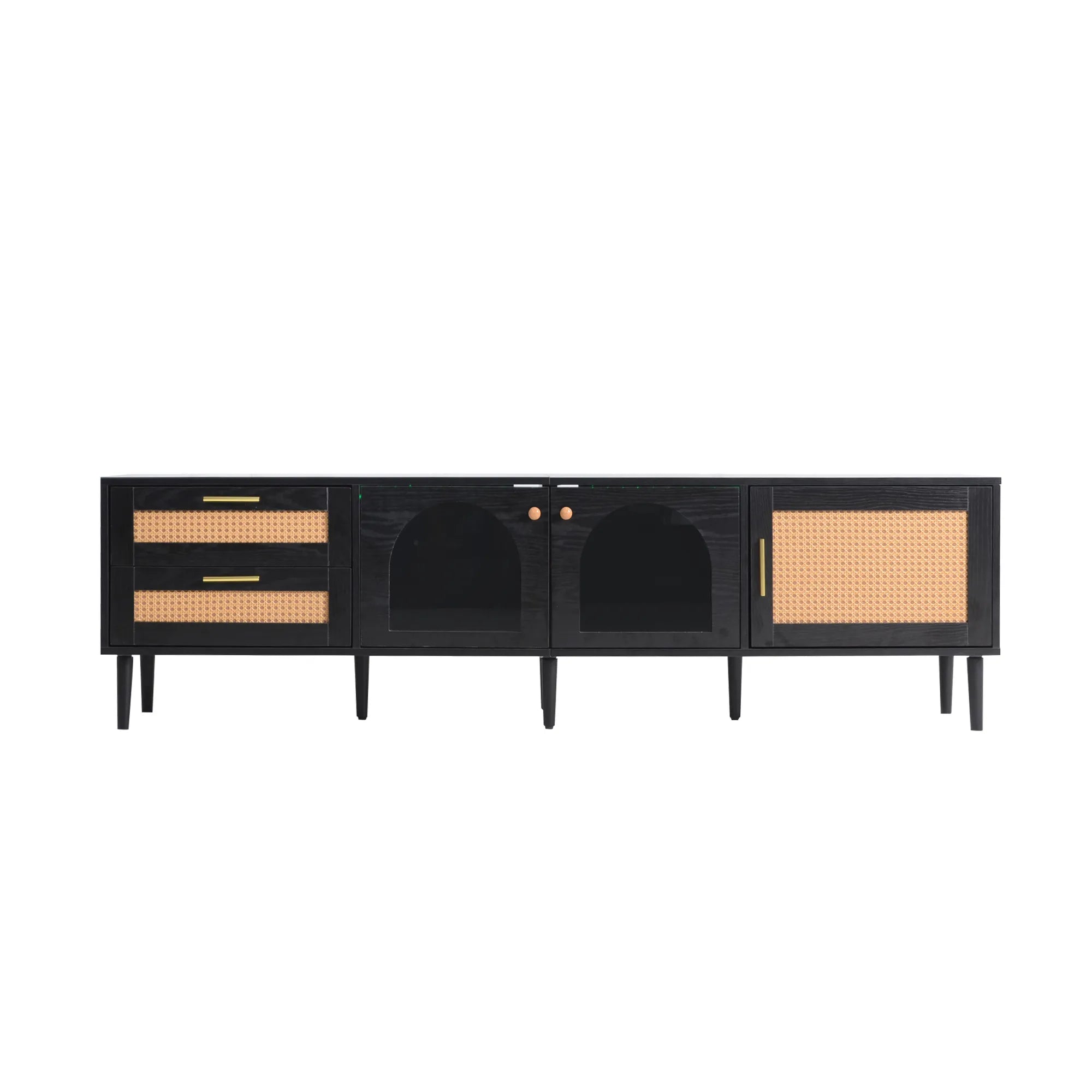 71” Modern Rattan TV Stand Media Console