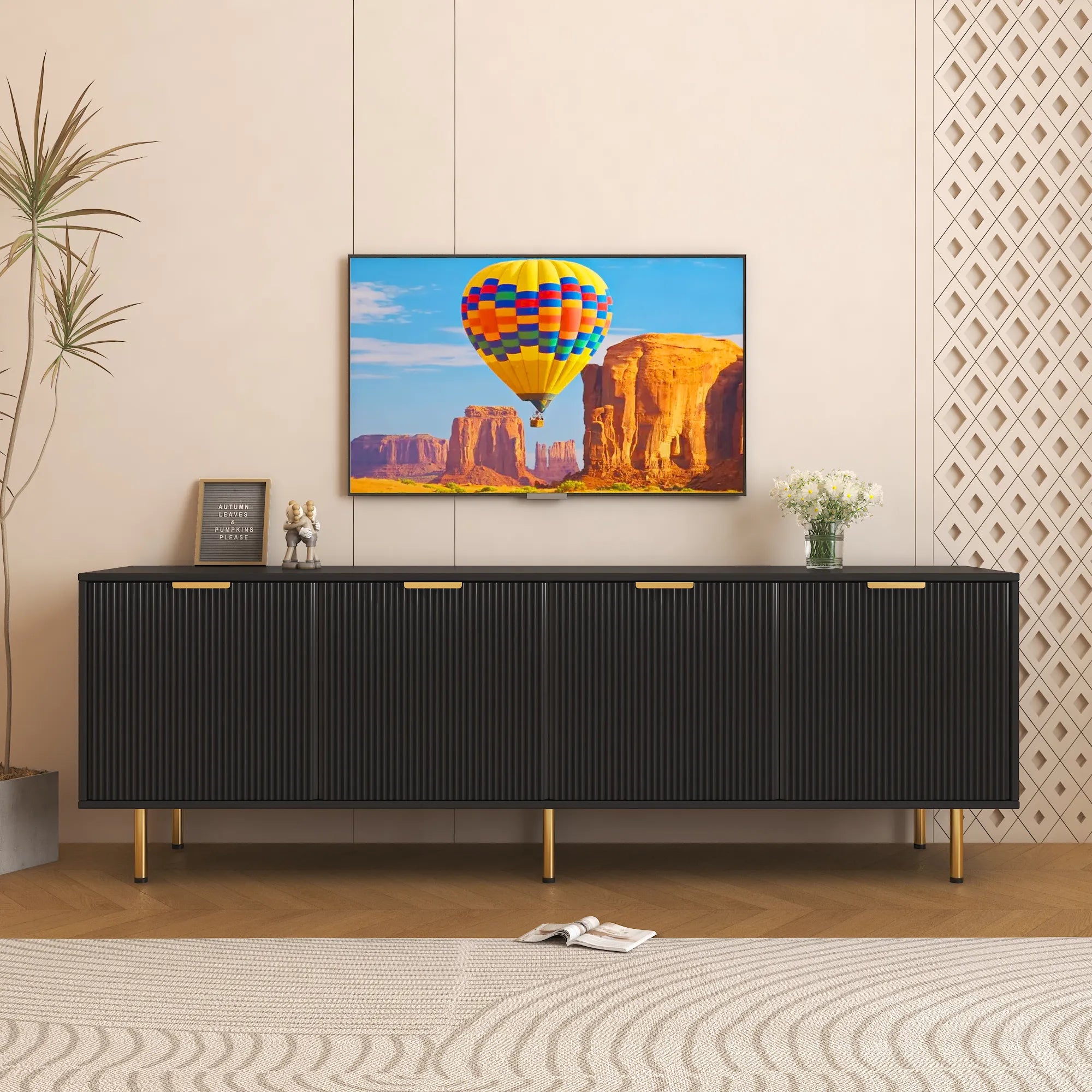 71” Modern TV Stand with 4 Drawers
