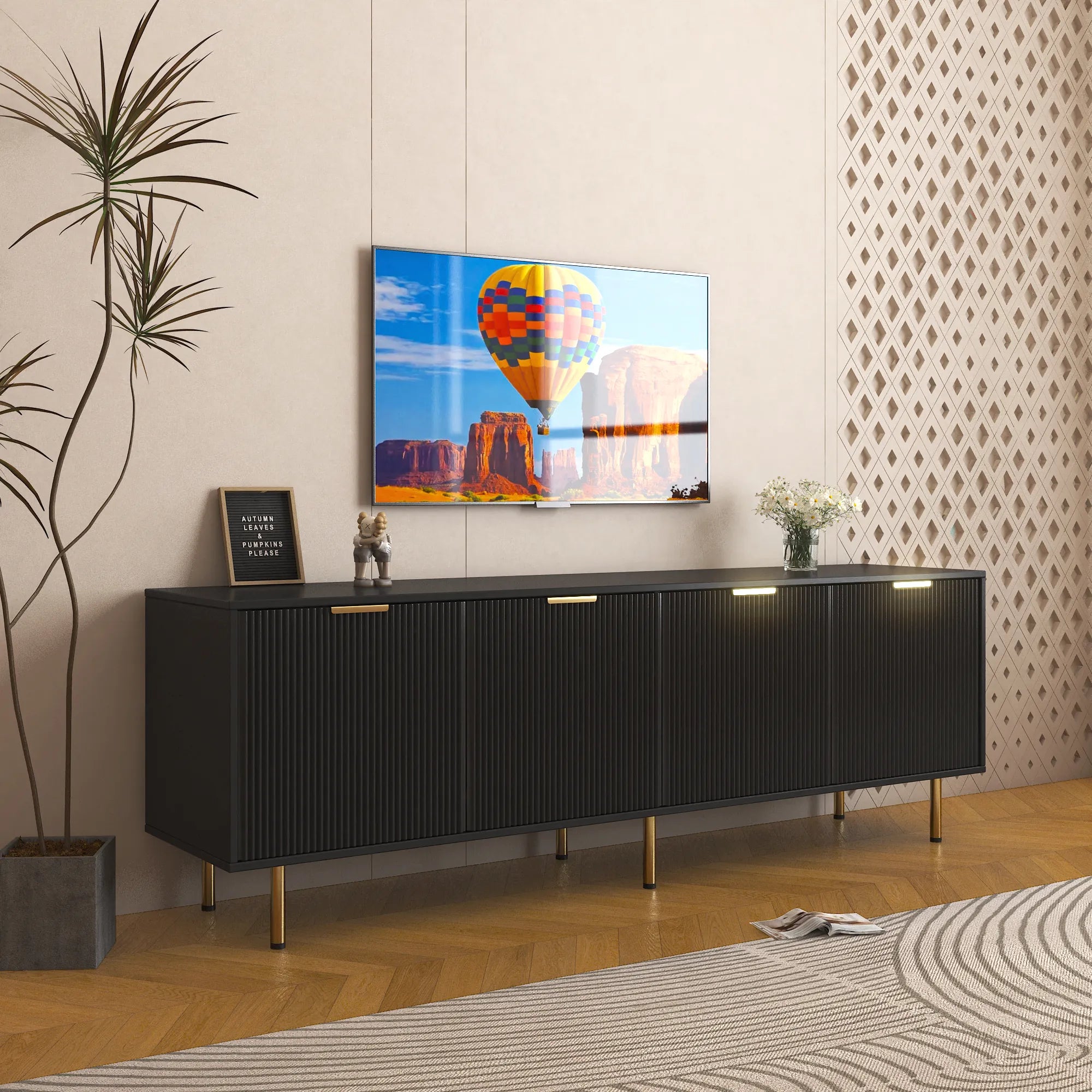 71” Modern TV Stand with 4 Drawers