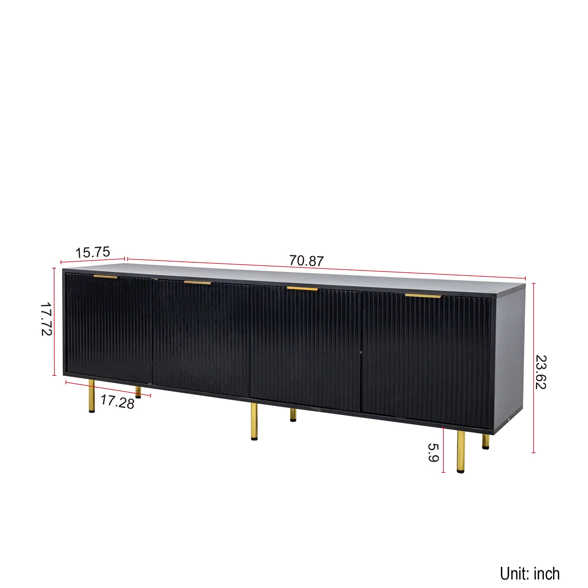 71” Modern TV Stand with 4 Drawers