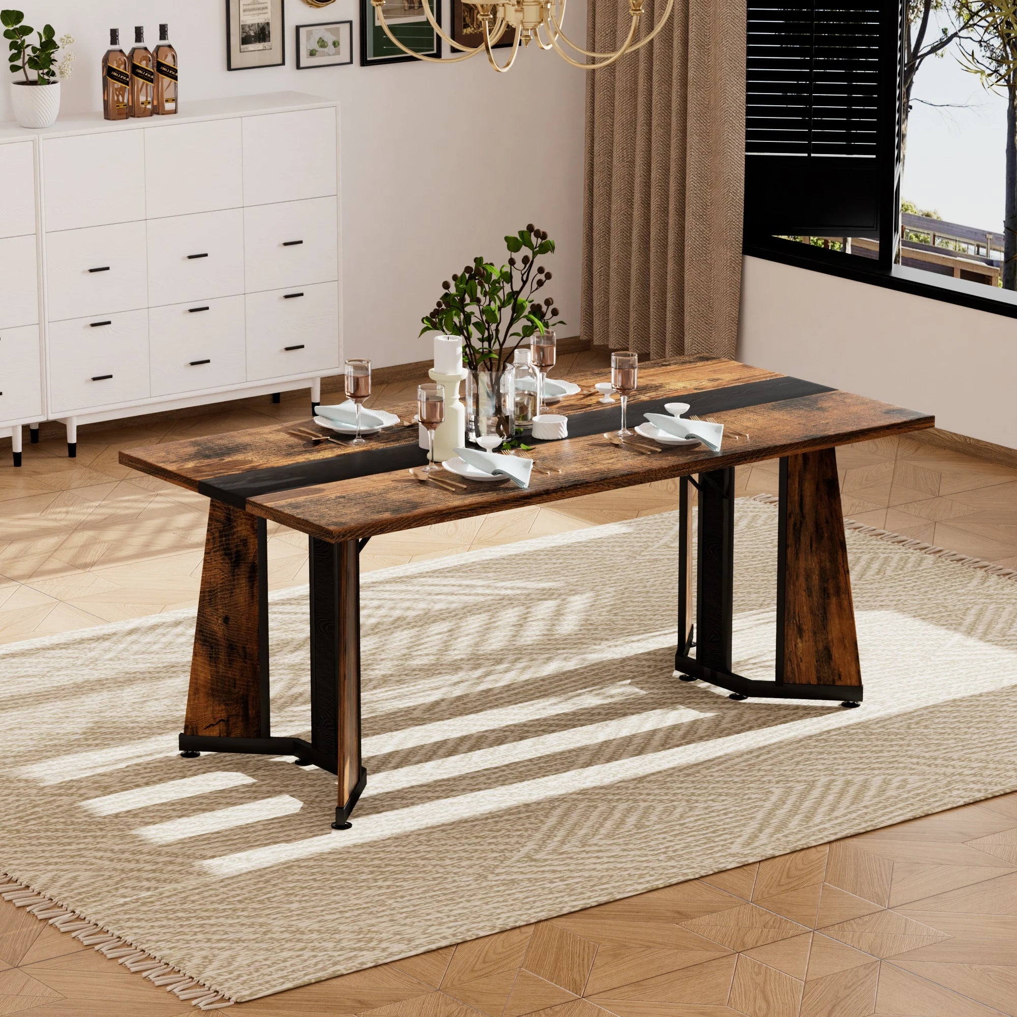 71" Rectangular Dining Table For 8