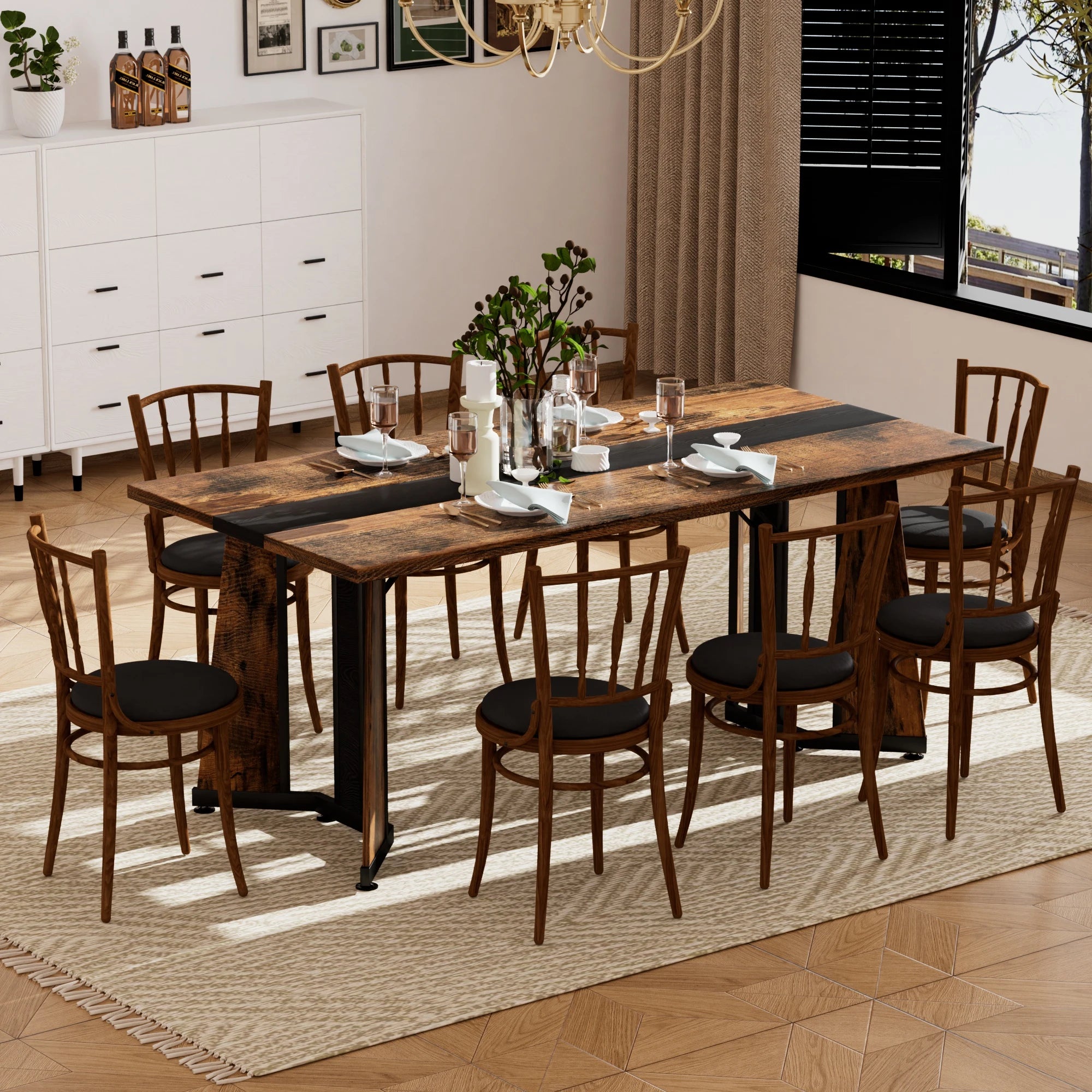 71" Rectangular Dining Table For 8