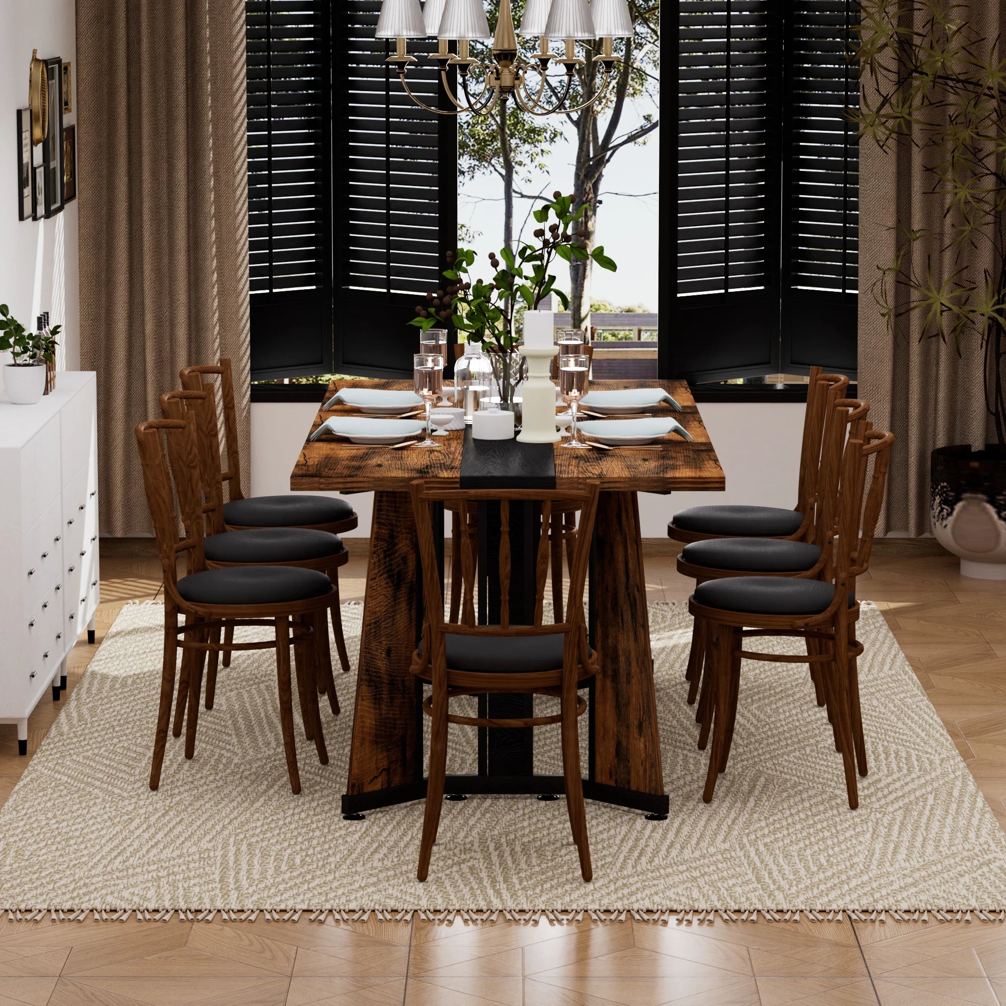 71" Rectangular Dining Table For 8