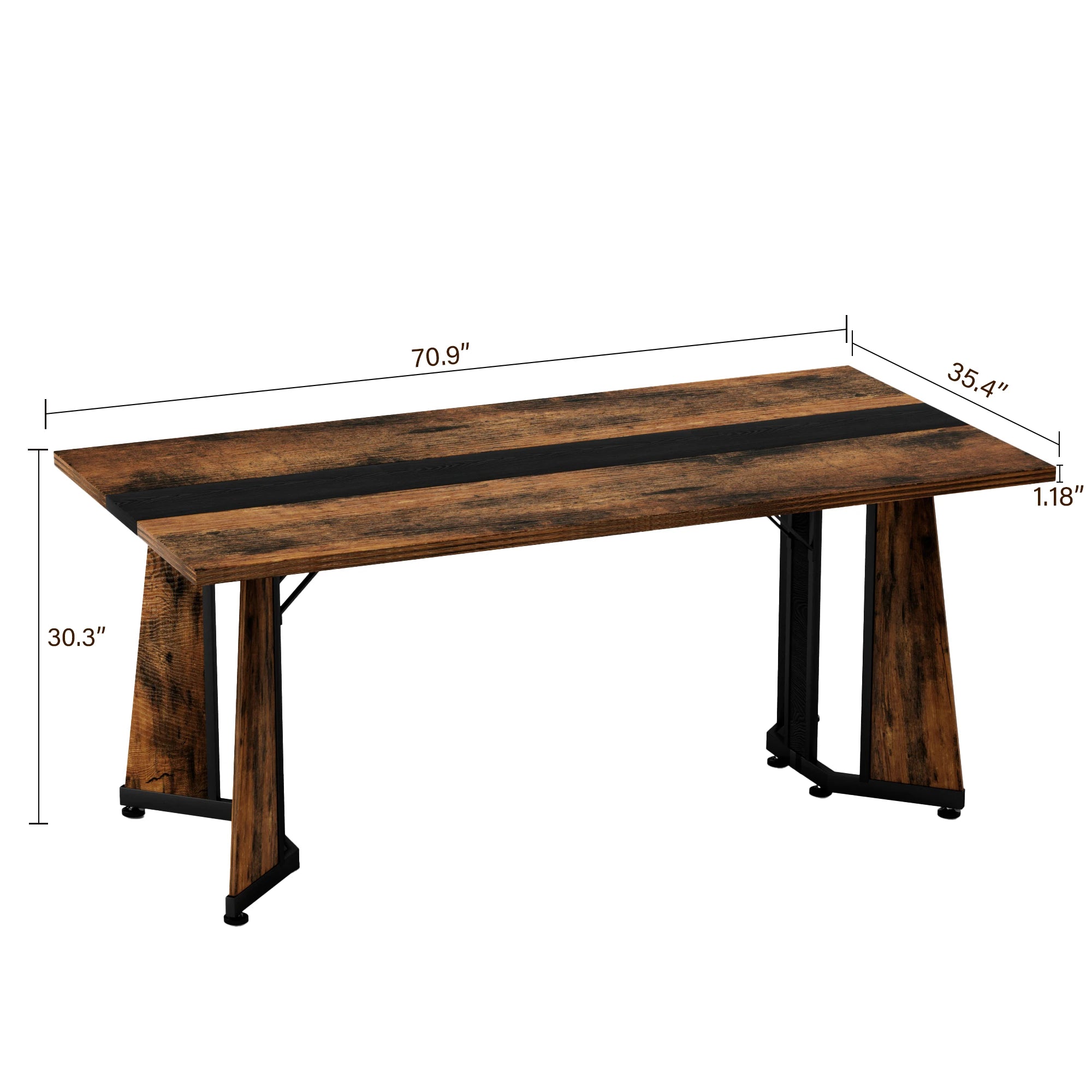 71" Rectangular Dining Table For 8