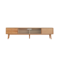 71" Solid Wood TV Cabinet with Glass Doors