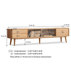 71" Solid Wood TV Cabinet with Glass Doors