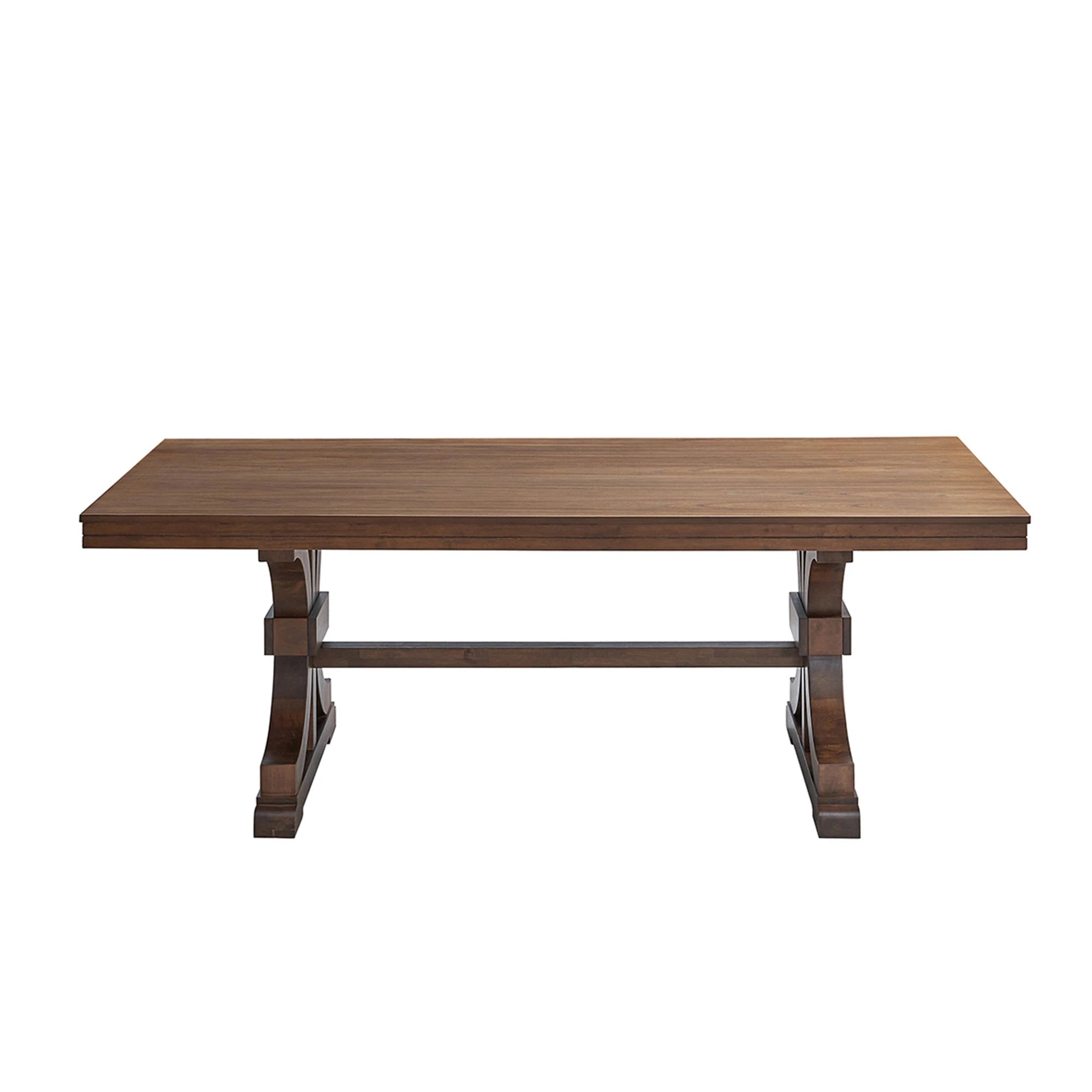 78" Mid Century Modern Rectangular Rubber Wood Dining Table Set For 6-8