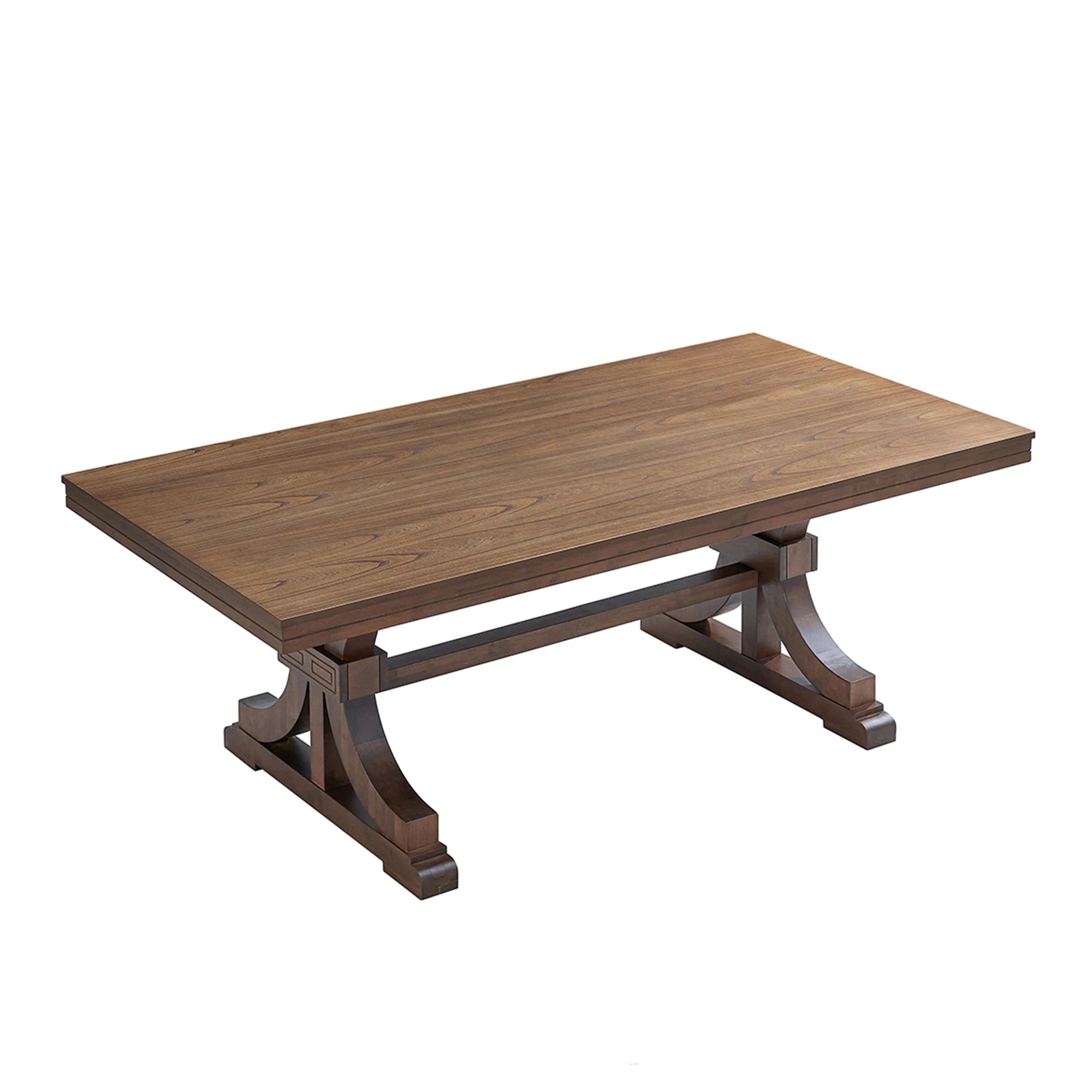 78" Mid Century Modern Rectangular Rubber Wood Dining Table Set For 6-8
