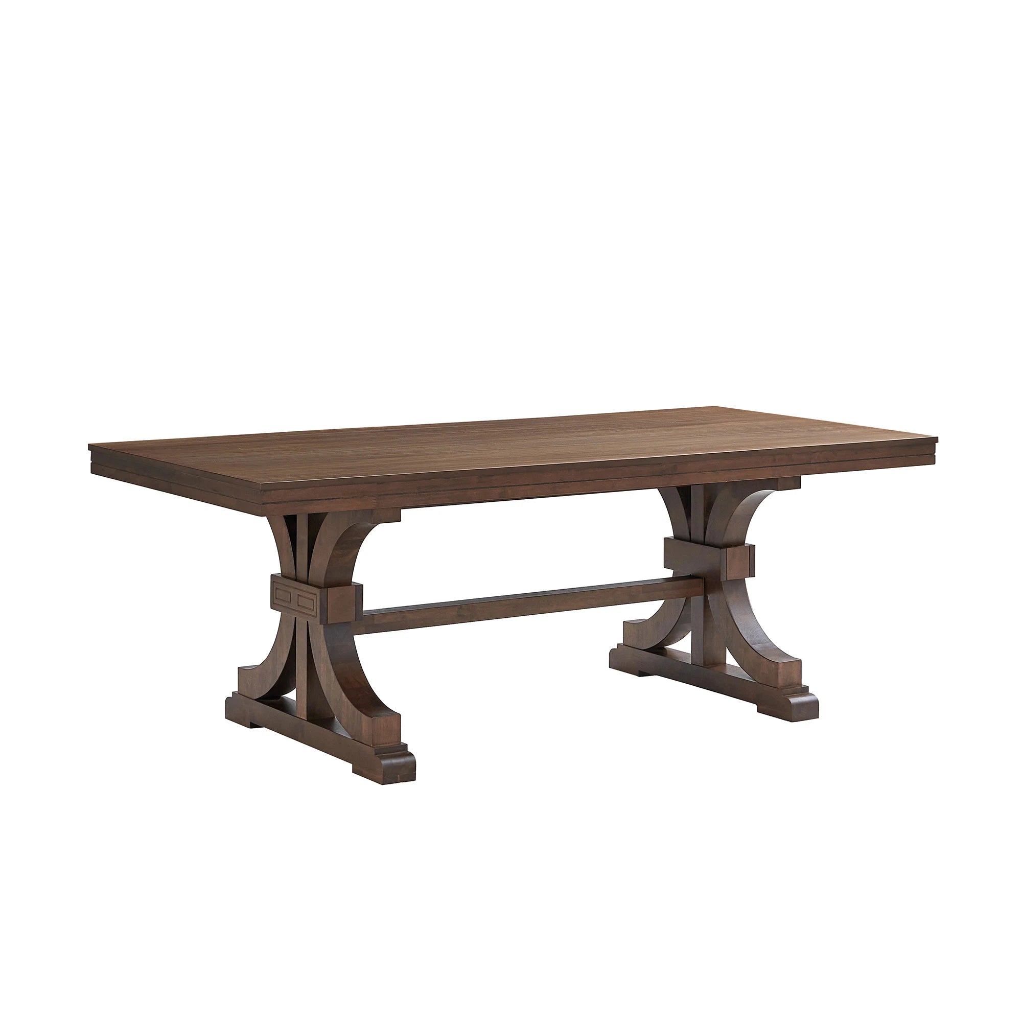 78" Mid Century Modern Rectangular Rubber Wood Dining Table Set For 6-8