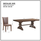 78" Mid Century Modern Rectangular Rubber Wood Dining Table Set For 6-8