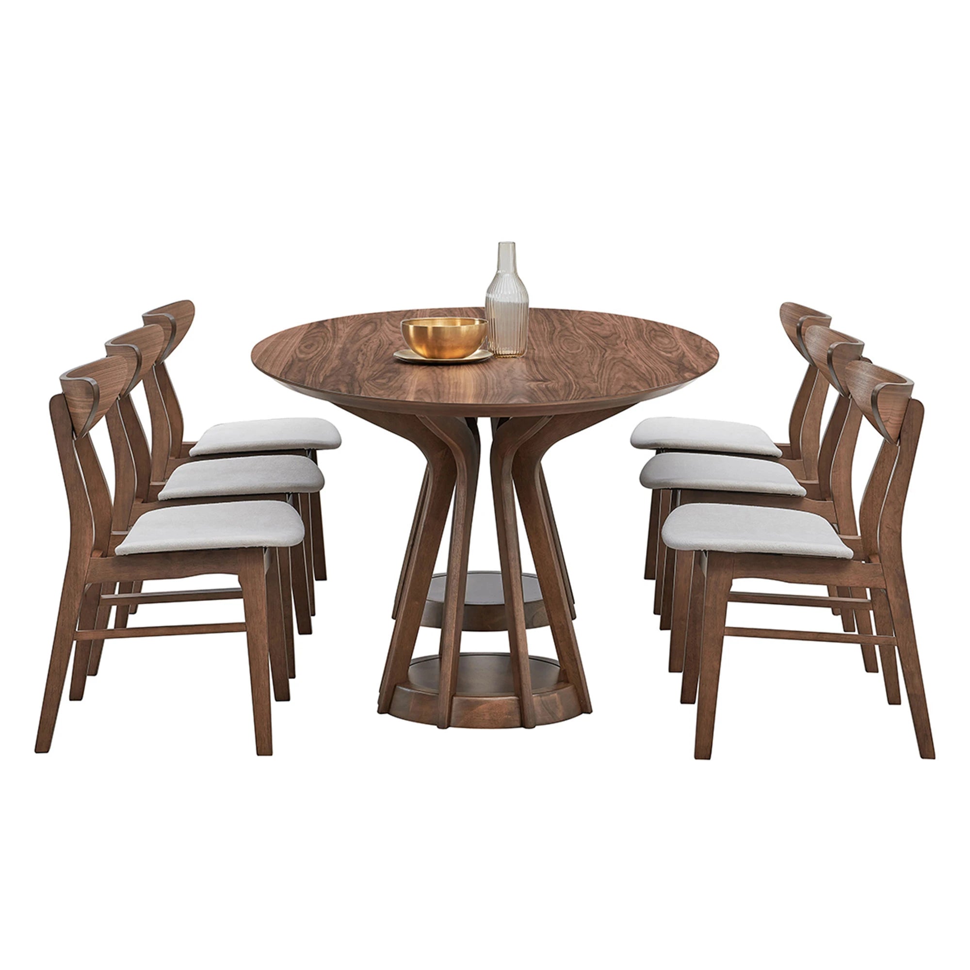 78" Modern Oval Dining Table Set With 6 Upholstered Chairs