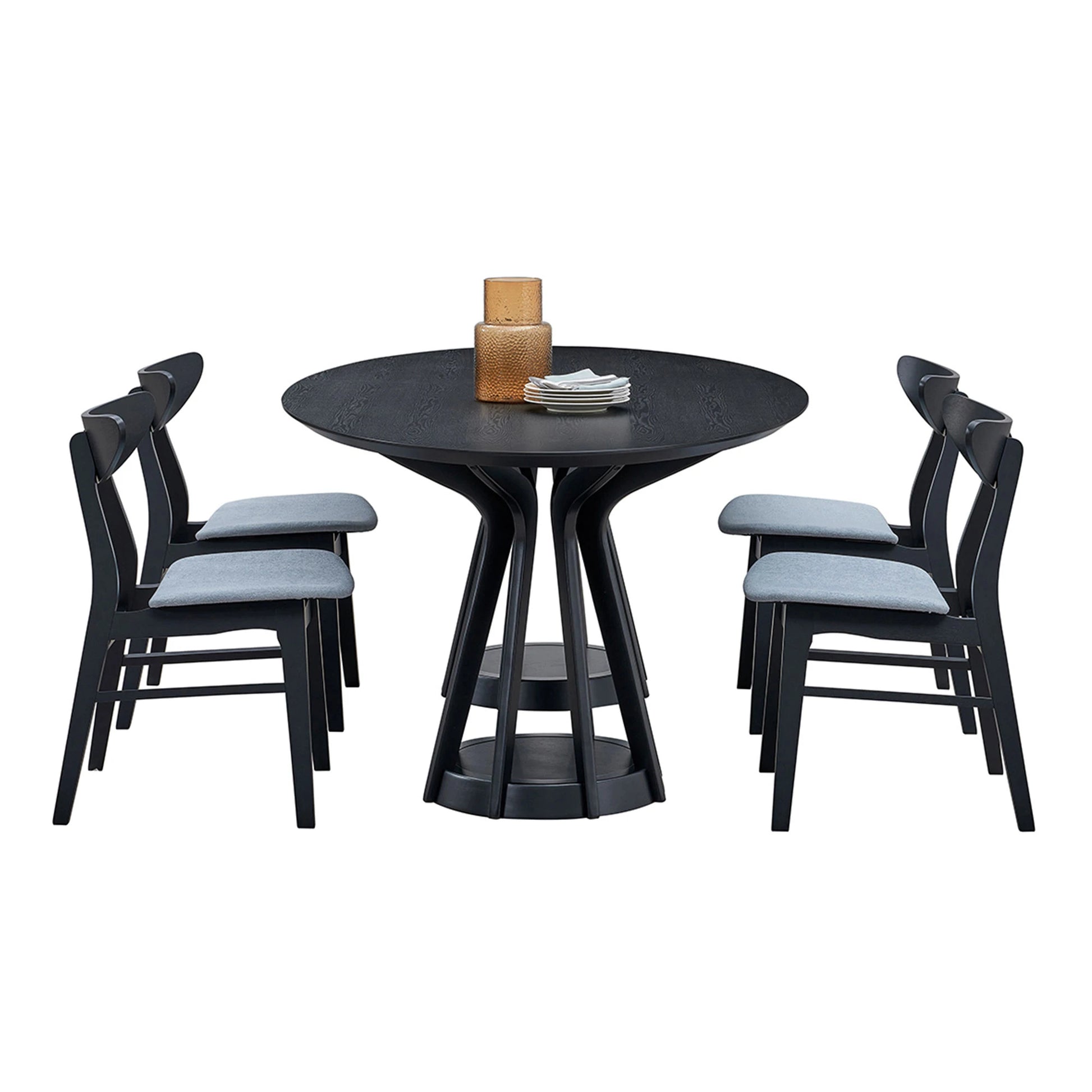 78" Modern Oval Dining Table Set With 6 Upholstered Chairs