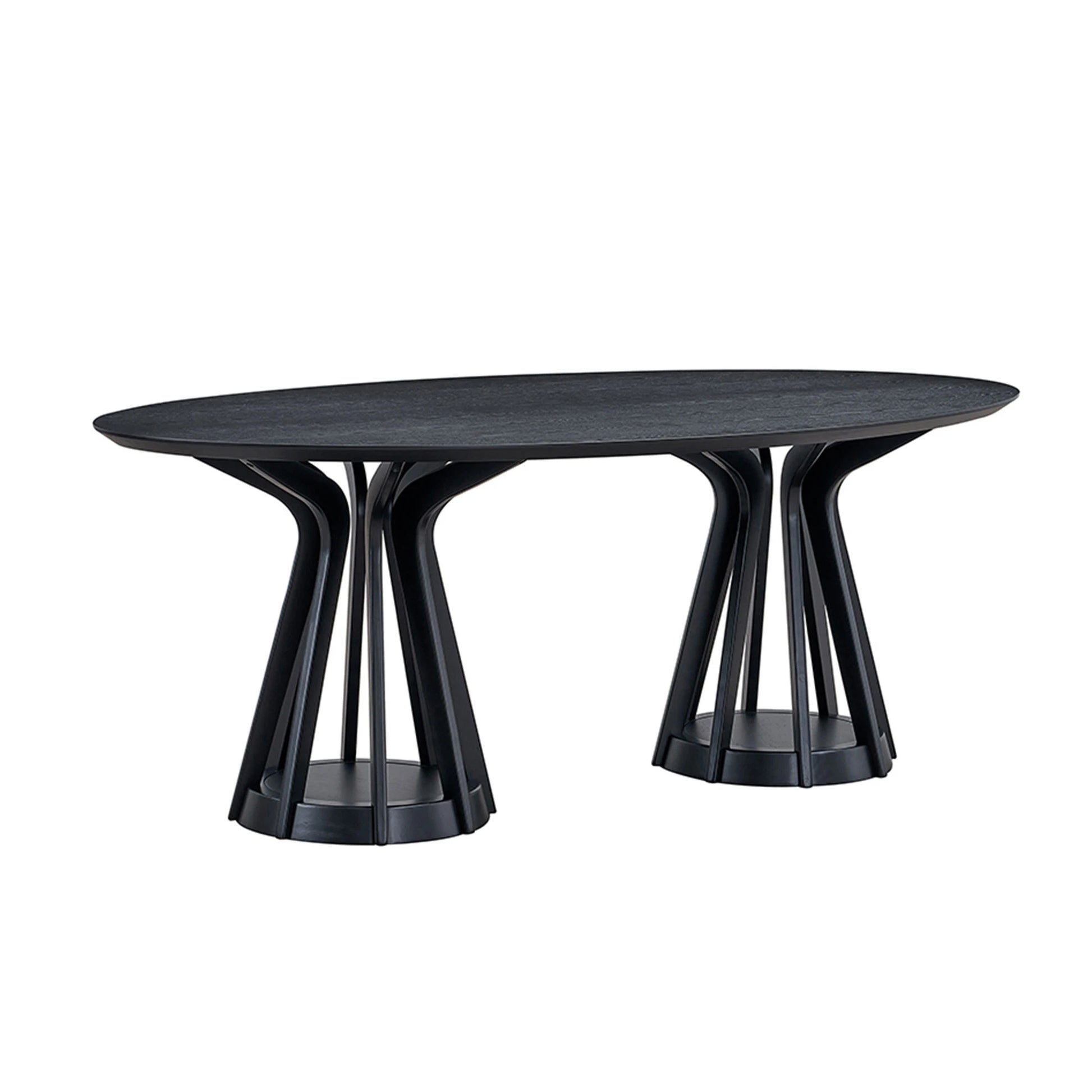 78" Modern Oval Dining Table Set With 6 Upholstered Chairs