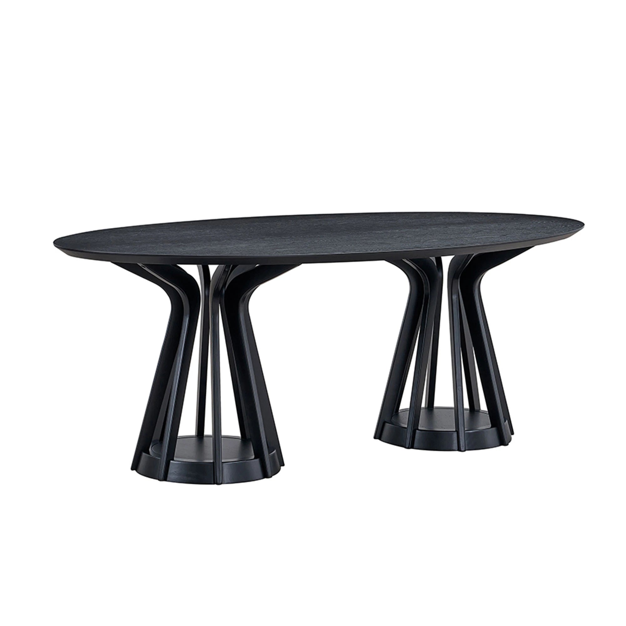 78" Modern Oval Dining Table Set With 6 Upholstered Chairs