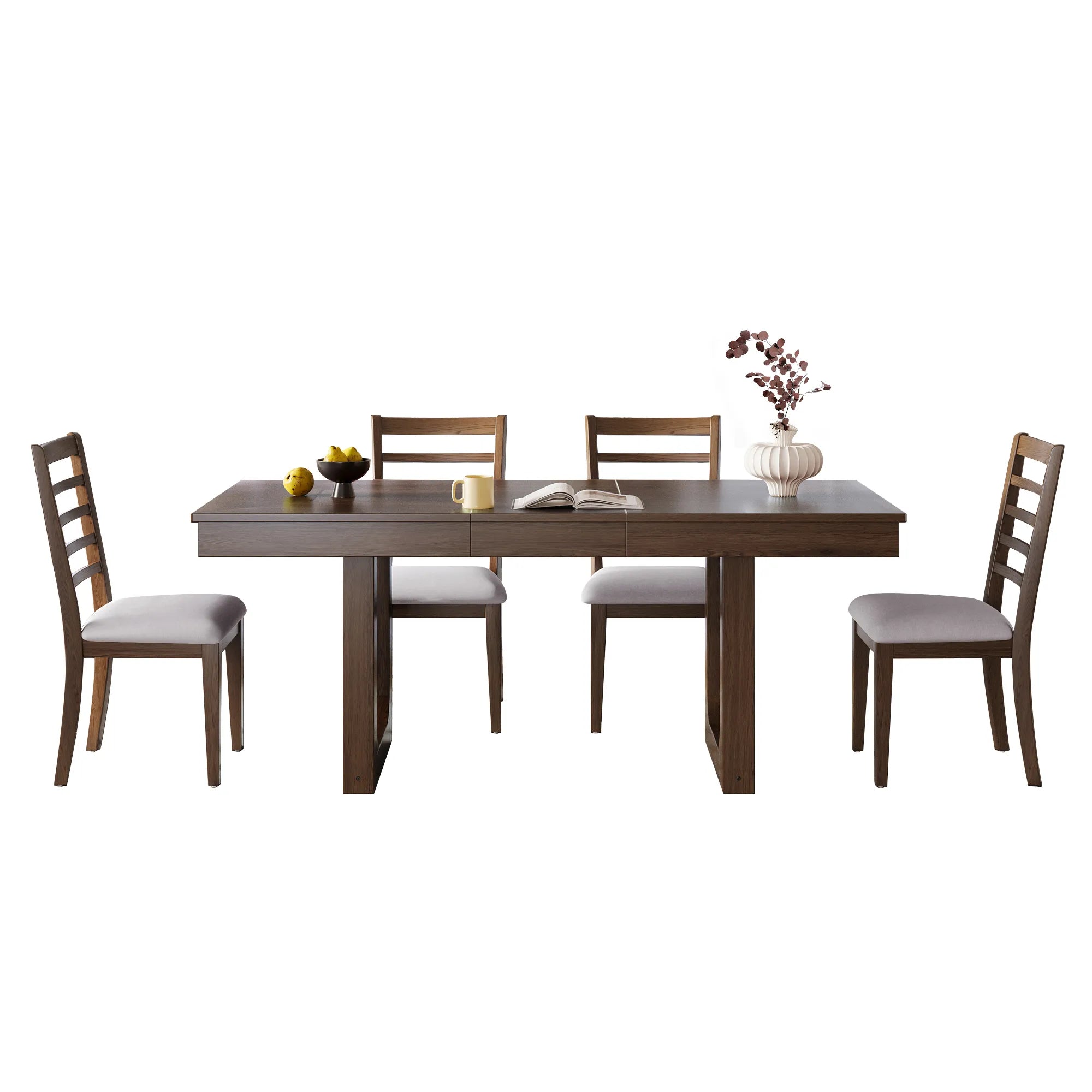78" Rustic Farmhouse Extendable Dining Table Set