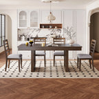 78" Rustic Farmhouse Extendable Dining Table Set